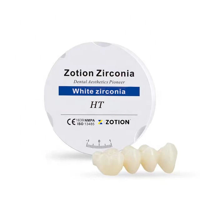 Zotion high translucency natural white and pre-shaded zirconia discs