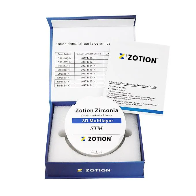 Zirconia Block 3D Multilayer Preshaded Block For Anterior Teeth